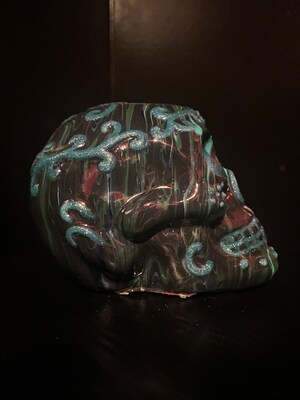 Hand painted sugar skull, Day of the Dead skull - image8